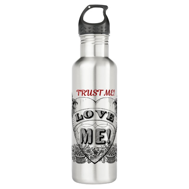 Garrafa confie em mim! Dia de os namorados clássico simple (Frente)