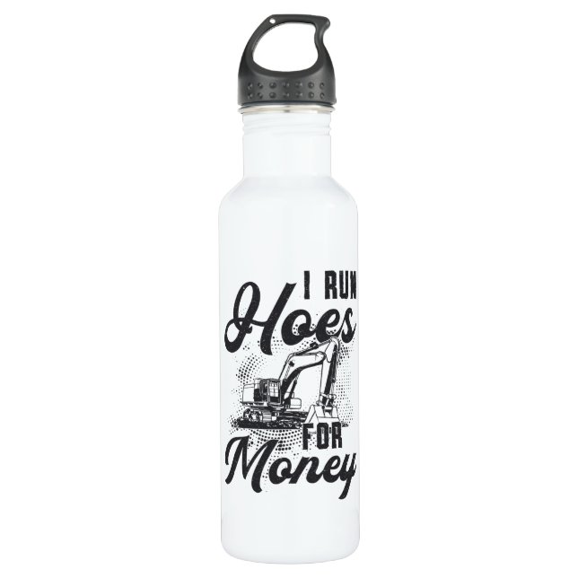 Garrafa Construtor Trabalhador Escavador Eu Faço Hoes Por  (Frente)