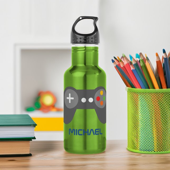 Garrafa Controladora de videogame verde divertida personal (Criador carregado)