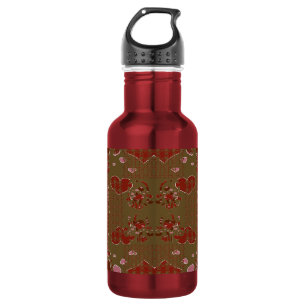 Garrafa Copo flores de coração