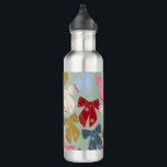 Garrafa Coquette de Arcos de Natal<br><div class="desc">Arcos de Natal Coloridos - Fitas Coquetes - Fundo Verde Mint.</div>