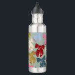 Garrafa Coquette de Arcos de Natal<br><div class="desc">Arcos de Natal Coloridos - Fitas Coquetes - Fundo Verde Mint.</div>