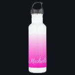 Garrafa Cor-de-rosa quente mbre gradiente de dois tons per<br><div class="desc">Cor-de-rosa quente mbre gradiente de dois tons personalizado</div>