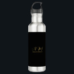 Garrafa Cor Dourada Preta Monograma Nome da Letra Inicial<br><div class="desc">Representa-se com esta design moderna e elegante. Esse modelo pode ser personalizado para atender a todas as profissões profissionais.</div>