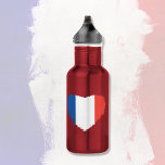 Garrafa Coração Francês<br><div class="desc">Arte original e design. Um coração da cor da bandeira francesa.</div>