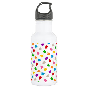 Garrafa Corações Coloridos De Amor Padrão De Design Branco