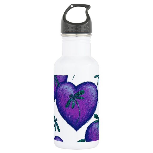 Garrafa Corações Roxos e Dragões (Frente)