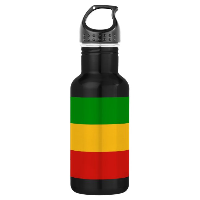 Garrafa CORES DA BANDEIRA DE RASTAFARI + suas ideias (Frente)