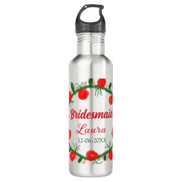Garrafa coroa verde vermelha cir adicionar nome bridesmaid