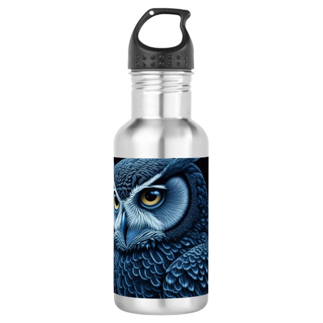 Garrafa Coruja Séria Azul e Preta (Frente)