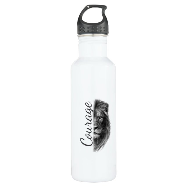 Garrafa Courage Lion Artistic Minimal Tee-Thermal Tumbler (Frente)