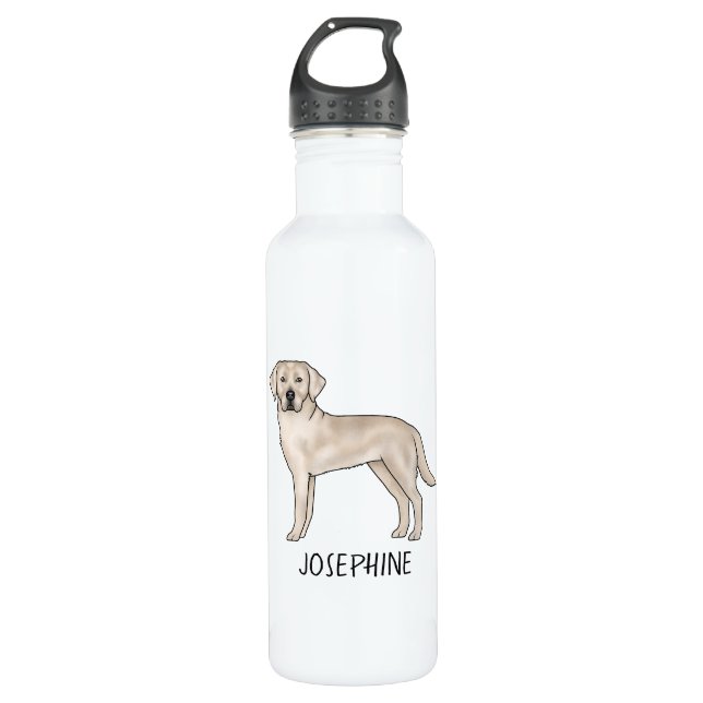 Garrafa Cream Labrador Retriever Lab Nome Personalizado (Frente)