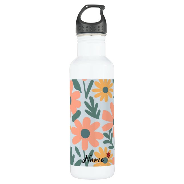 Garrafa crianças Cute Ladybug Bolinhas Daisy Flower Padrão (Frente)