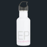 Garrafa Crianças modernas cor de rosa brancas personalizad<br><div class="desc">Uma garrafa de água de aço inoxidável simples, profissional e subestimada personalizada, rosa-pequena, branca e cinza, com um monograma personalizado simples para crianças com duas letras iniciais, e o nome que você pode editar para quaisquer fontes ou cores para criar sua própria garrafa de água de metal elegante e sofisticada...</div>