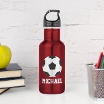 Garrafa Crianças Personalizadas da Bola de Futebol<br><div class="desc">Design personalizado para seus pequenos atletas e fãs esportivos.</div>
