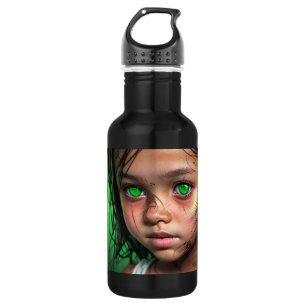 Garrafa Crianças Tribais    Garota Futurista com Olhos Ver