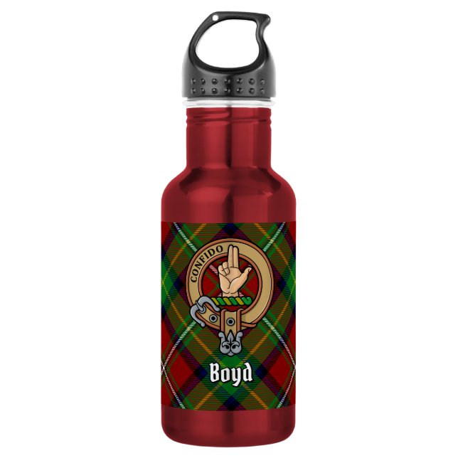 Garrafa Crista da Clan Boyd sobre Tartan (Frente)