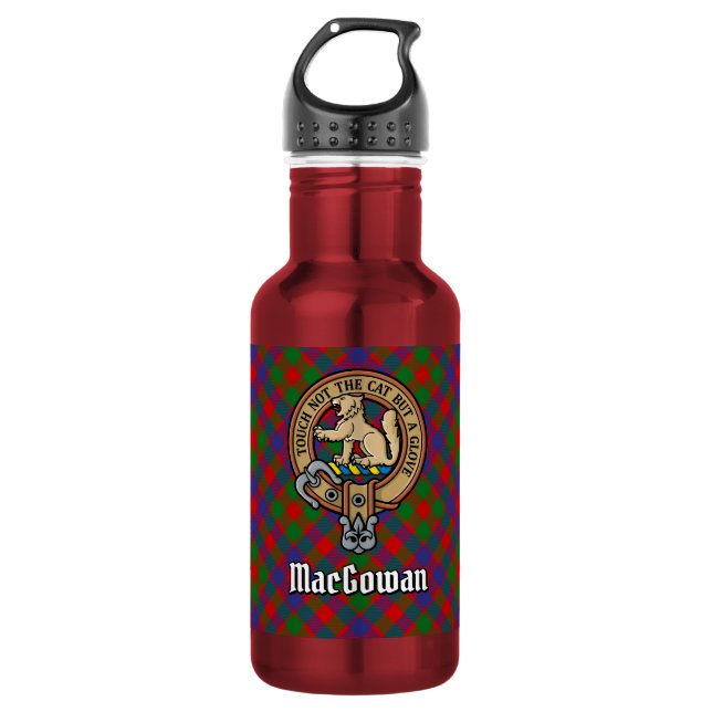 Garrafa Crista da Clan MacGowan sobre Tartan (Frente)