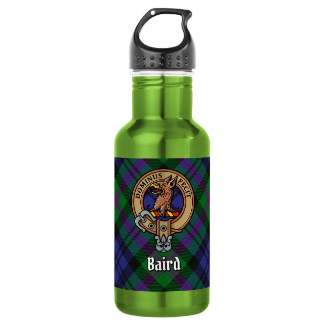 Garrafa Crista do Clã Baird sobre Tartan (Frente)