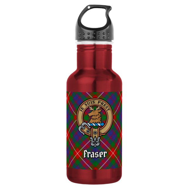 Garrafa Crista do clã Fraser de Lovat sobre Tartan (Frente)