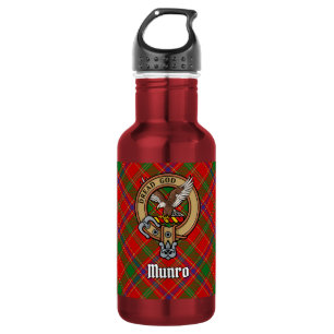 Garrafa Crista do Clã Munro sobre Tartan