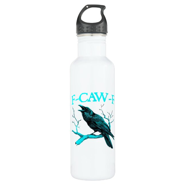 Garrafa Crow F-Caw-F Funny Bird Retro Design Creative Styl (Frente)