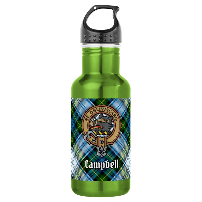 Garrafa Cume Campbell sobre Tartan de Vestido (Frente)