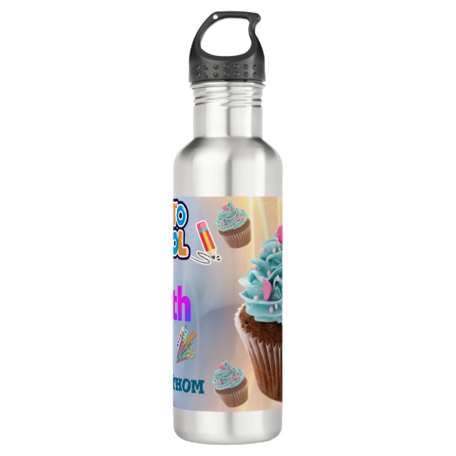 Garrafa Custom Cupcake Back to School Water Bottles (Frente)