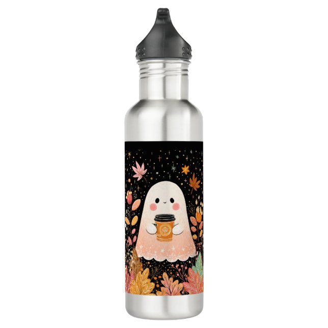 Garrafa Cute Autumn Ghost with Pumpkin Coffee – Cozy Fall  (Direita)