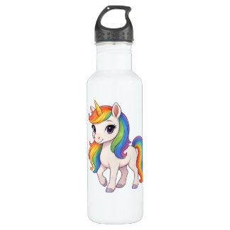 Garrafa Cute, Colorful Rainbow unicorn
