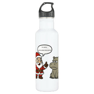 Garrafa cute, funny Santa and Hippo Christmas