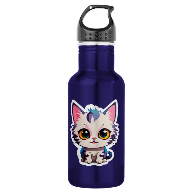 Garrafa Cute "Pastel Cat" Water Bottle (Frente)