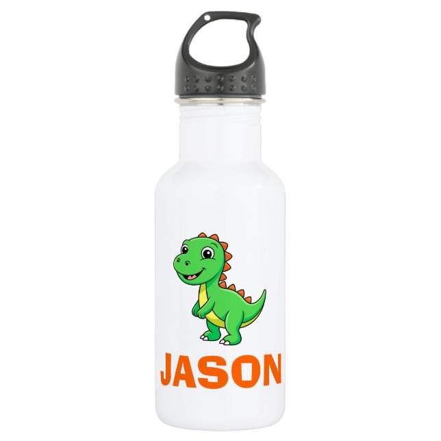 Garrafa Cute Personalized Kids Name Dinosaur  (Frente)