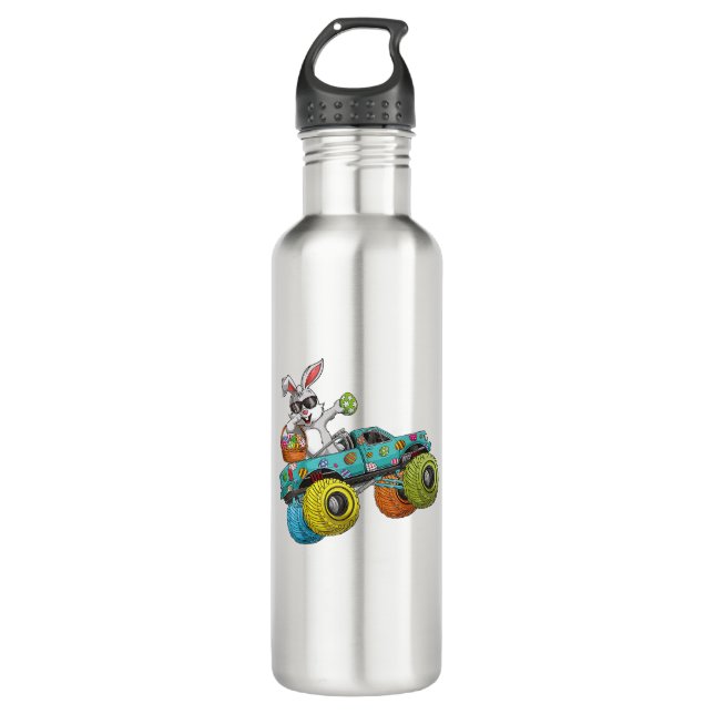 Garrafa Dabbing Bunny Happy Easter Monster Truck Lovers Ki (Frente)
