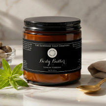 Rótulo Preto de Jarro Impermeável para Cosméticos 