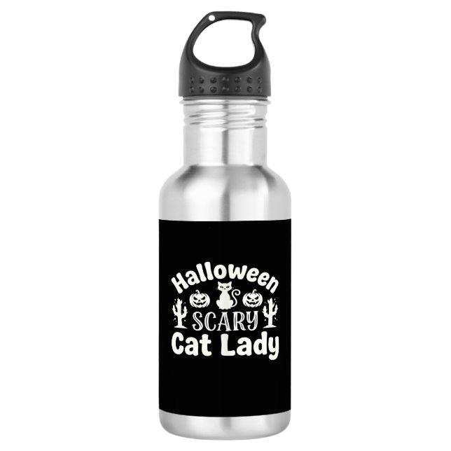 Garrafa Dama de Gato Assustador de Halloween_1 (Frente)