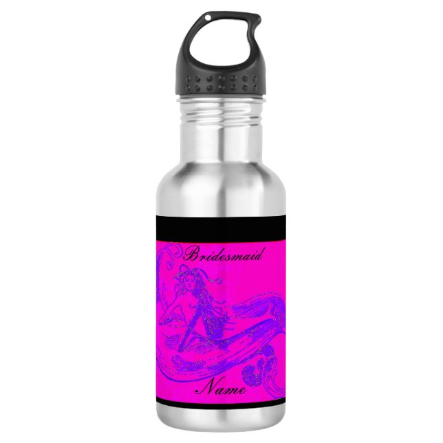 Garrafa Damas de honra personalizadas rosa sereia  (Frente)