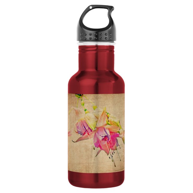 Garrafa Dança No Vento - Flores De Fuchsia (Frente)