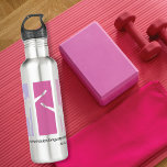 Garrafa Dancing Ballerinas Graham Quote<br><div class="desc">A stainless steel water bottle with silhouettes of ballerinas on pink and lavender rectangles. The quote by Martha Graham along the bottom edge - Dance is the Hidden Language of the Soul.</div>