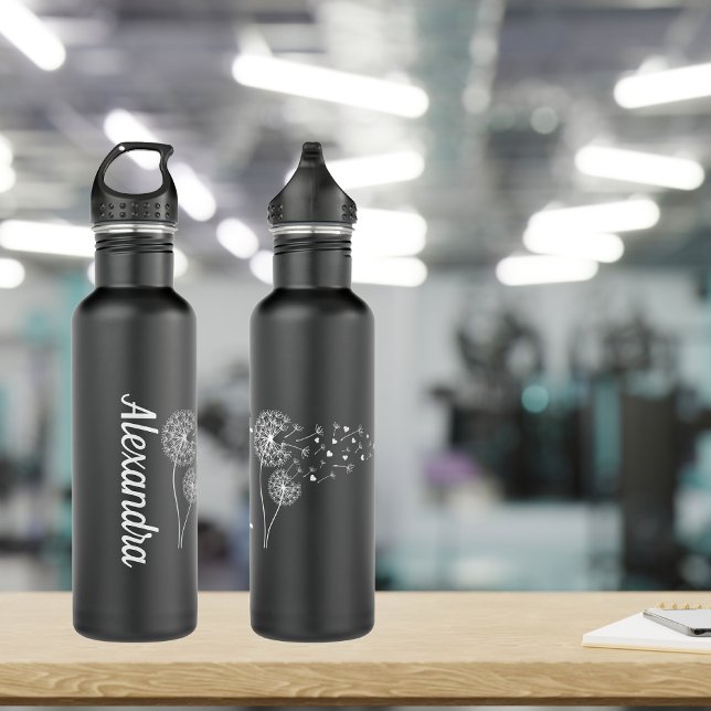 Garrafa Dandélions no Monograma do Vento (Wrap around design. )