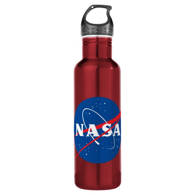 Garrafa de Aço Vermelho (24 oz) da NASA (Frente)