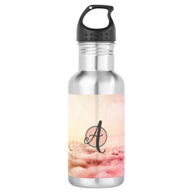 Garrafa de água (18 oz), NUVENS DE Aço Inoxidável (Frente)