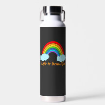Garrafa de Água Arco-Íris Personalizada | Nome Per