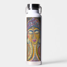 Garrafa de água com arte original do Buda Feminino