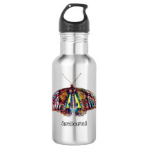 Garrafa de água com borboleta