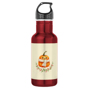 Garrafa de água com design "Abobrinha Feliz".