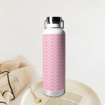 Garrafa de Água com Padrão de Círculo Rosa