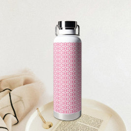 Garrafa de Água com Padrão de Círculo Rosa