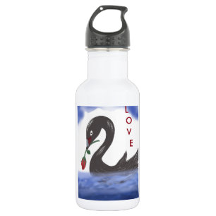 Garrafa de água da cisne do amor