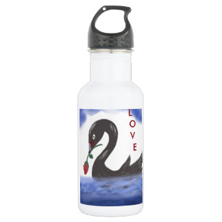 Garrafa de água da cisne do amor